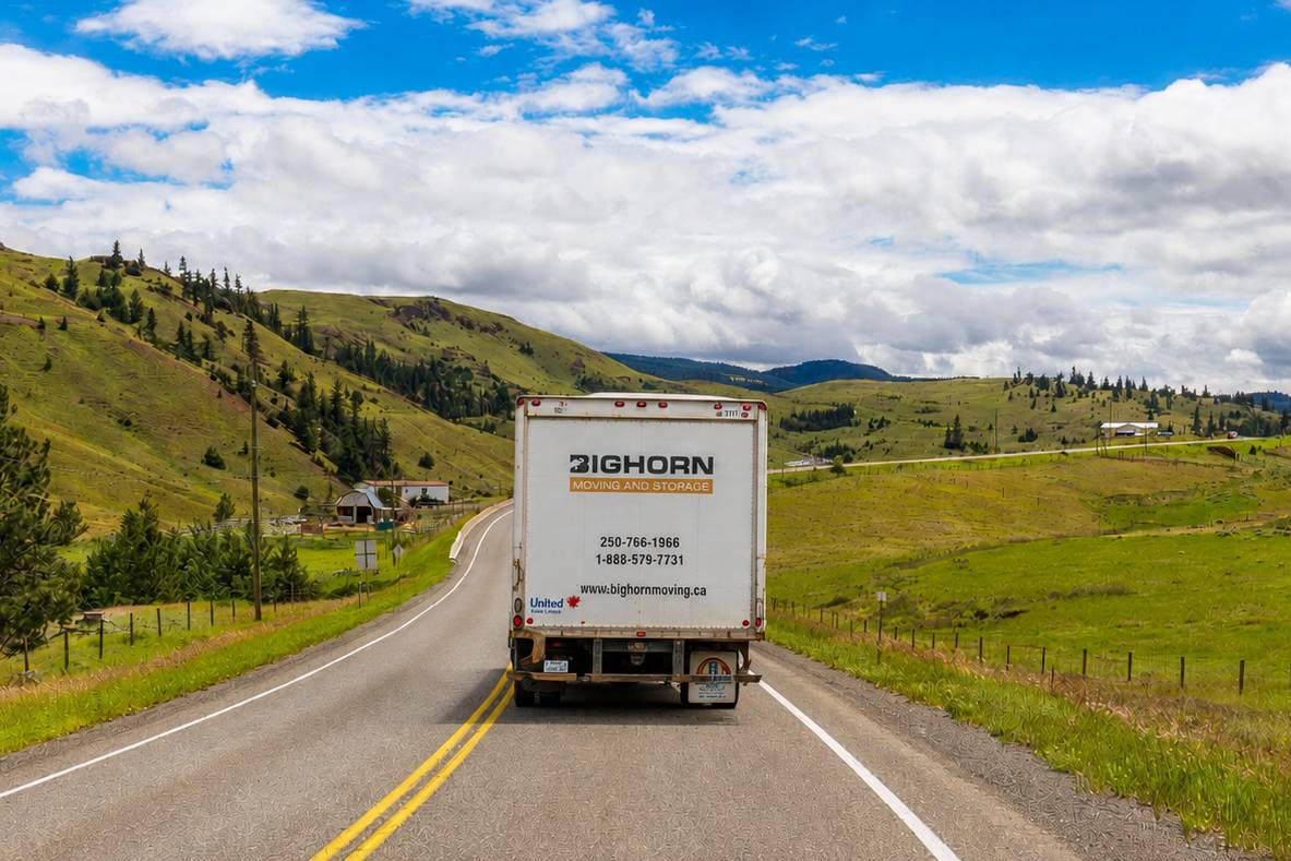Bighorn Moving on the road through the Okanagan Valley, on one of the scenic routes between Vancouver and Calgary.